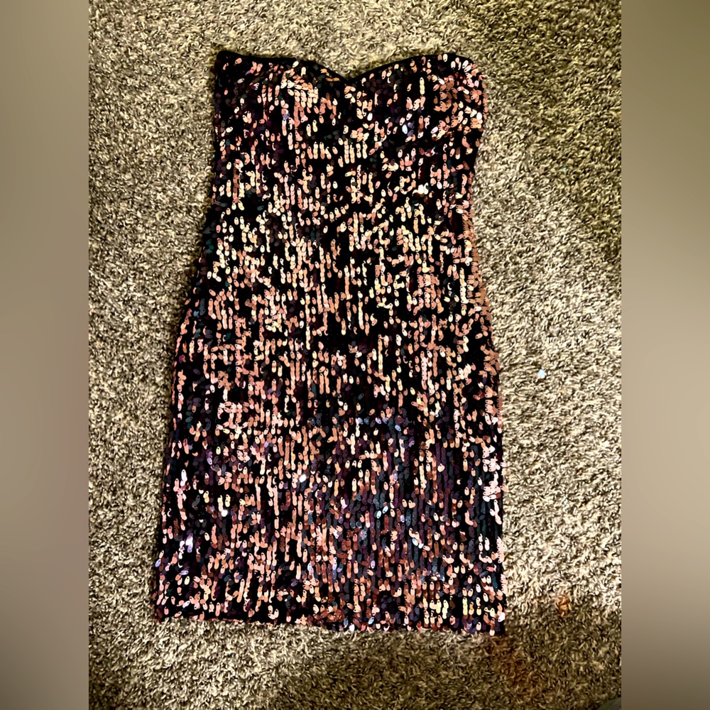 As you wish pink gold sequins sleeveless dress